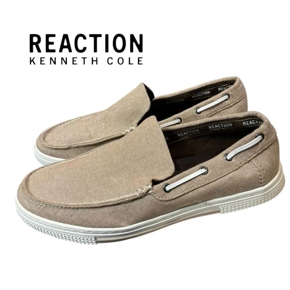 Kenneth Cole Reaction Men's Ankir Khaki Slip-on Loafers Sneakers 10
